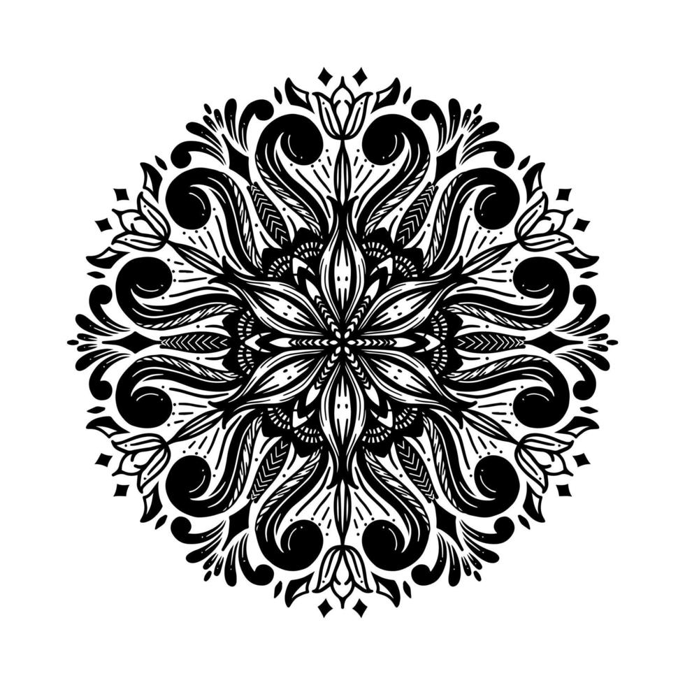 Blumenmuster im Vintage-Mandala-Stil für Tattoos, Stoffe oder Dekorationen und mehr. Vektor-Illustration. vektor