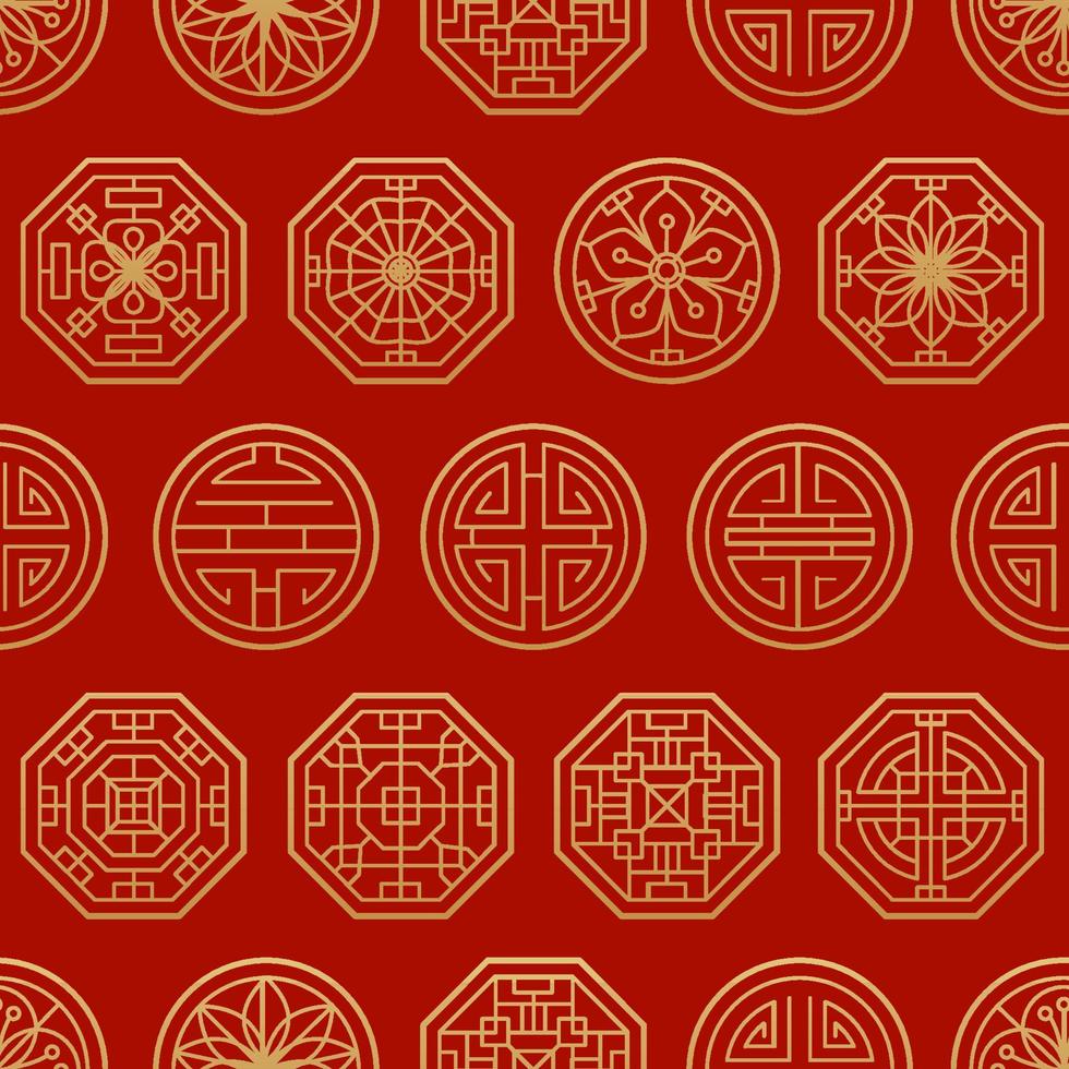 kinesisk traditionell orientalisk prydnad bakgrund, mönster sömlös vektor