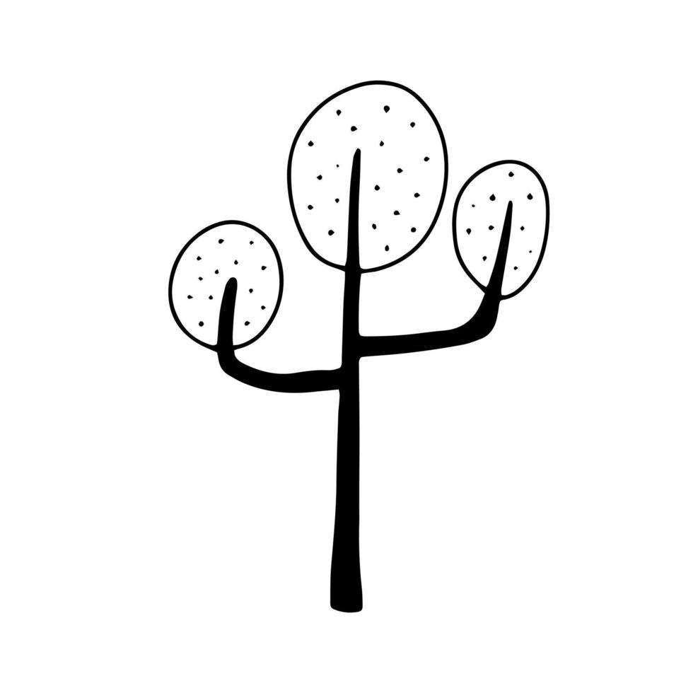 Zierbaumsilhouette im Doodle-Stil vektor