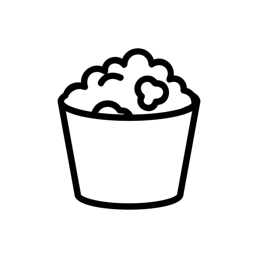 hink med popcorn ikon vektor kontur illustration