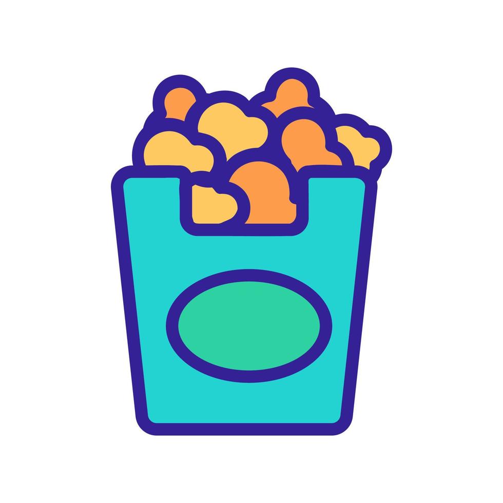 überfüllte Popcorn-Paket-Symbol-Vektor-Umriss-Illustration vektor