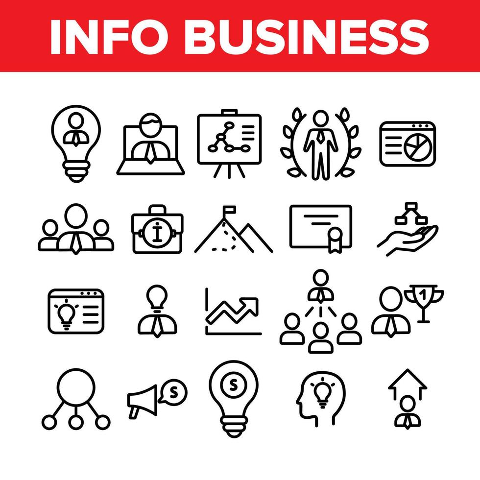 Info-Business-Sammlung Elemente Icons Set Vektor