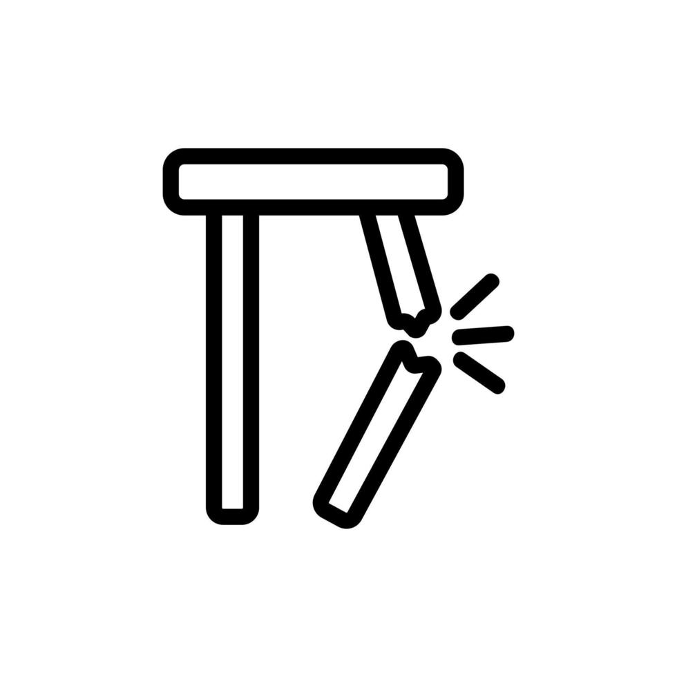 Stuhl Aufschlüsselung Symbol Vektor Umriss Illustration