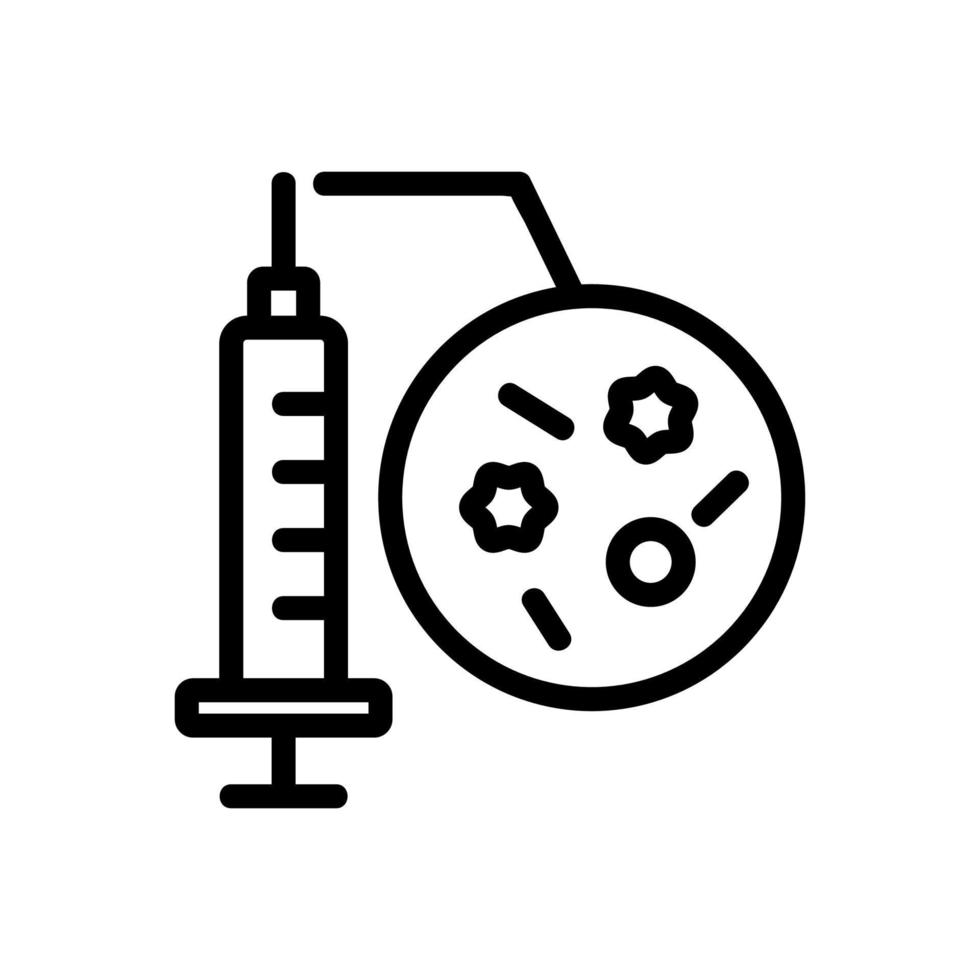 spruta med vaccin ikon vektor kontur illustration