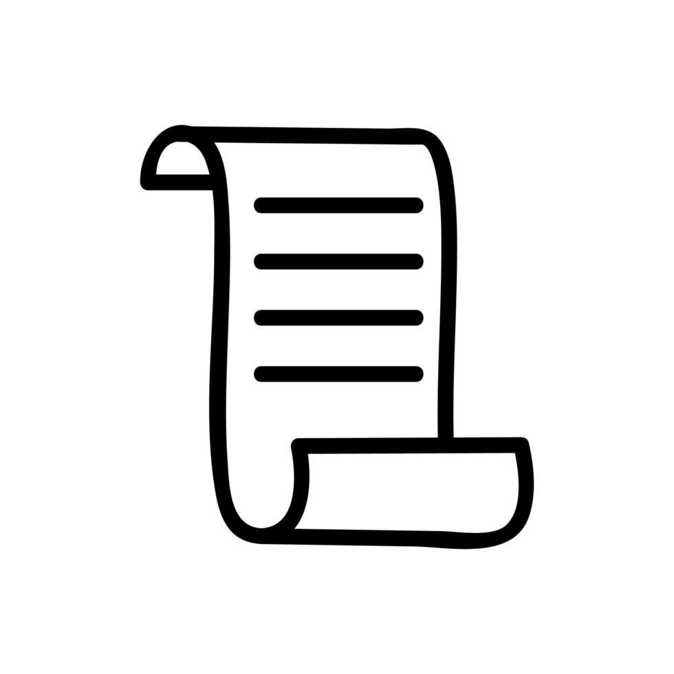 Symbolvektor für Pergamentpapierrollen. isolierte kontursymbolillustration vektor