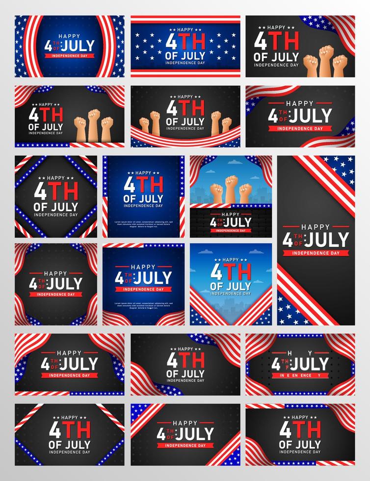 glad 4 juli amerika självständighetsdagen bakgrund och banner vektor