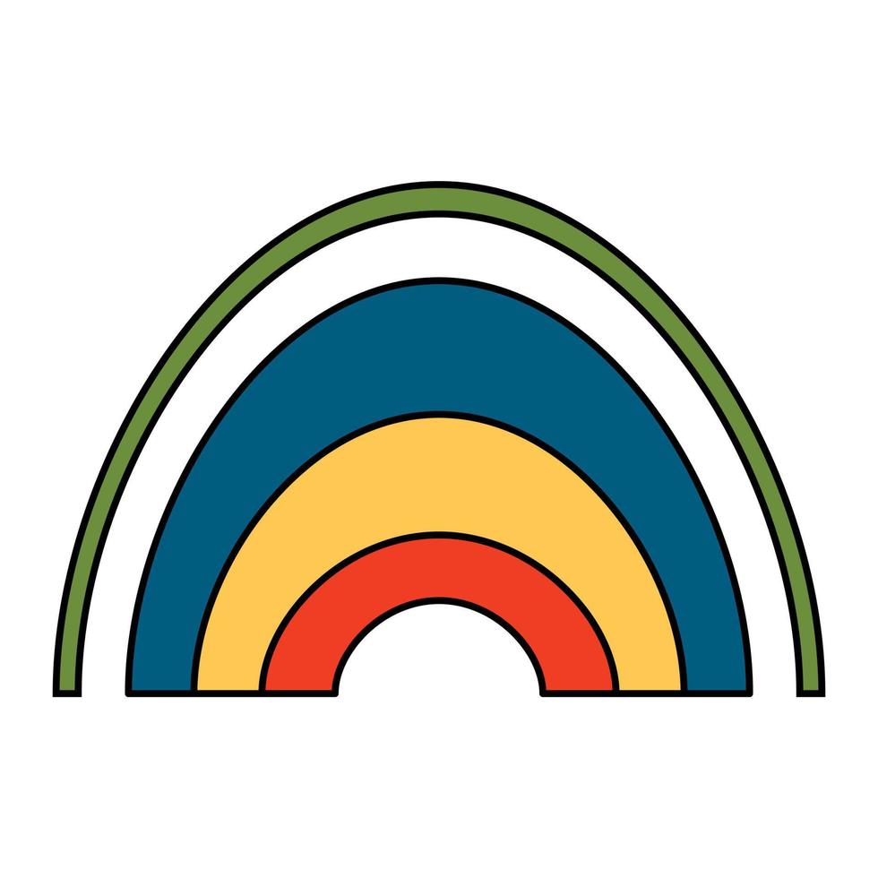 isolierte Vektorillustration Regenbogen. Boho-Stil vektor