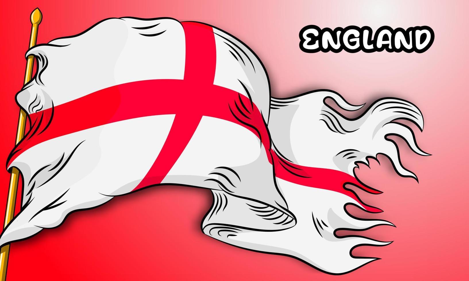 England vektor flagga med handritad