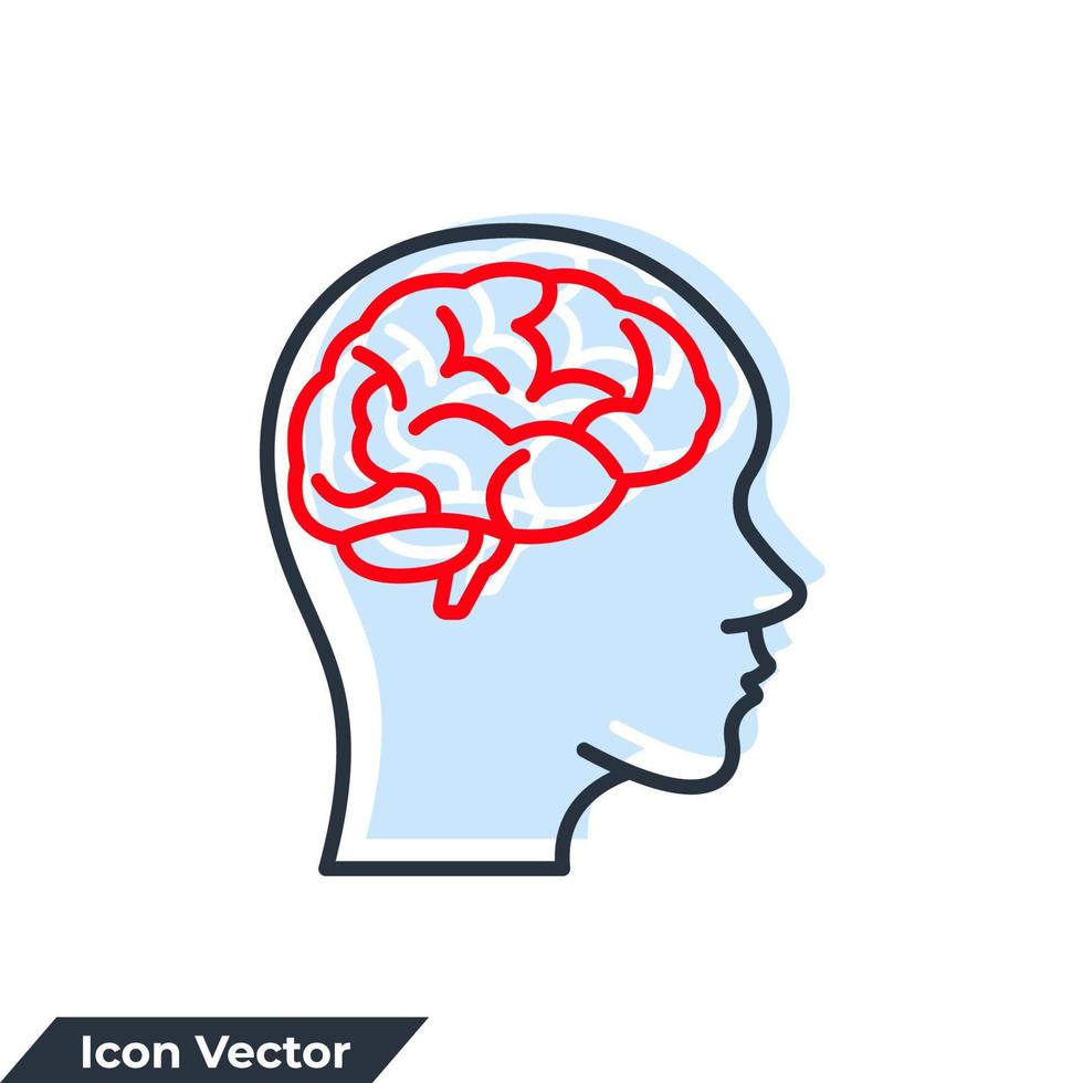 neurobiologi ikon logotyp vektor illustration. mänskliga hjärnan symbol mall för grafik och webbdesign samling