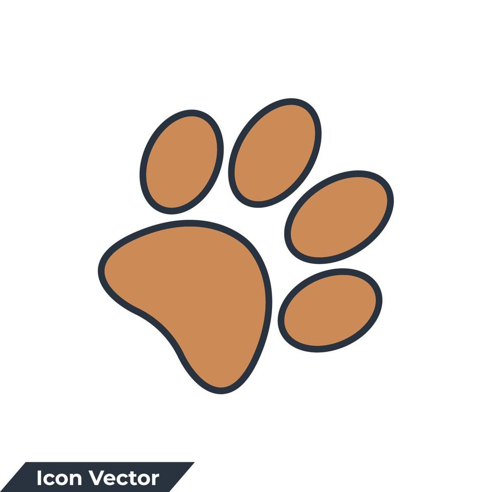 Zoologie-Symbol-Logo-Vektor-Illustration. Pfotenabdruck-Symbolvorlage für Grafik- und Webdesign-Sammlung vektor