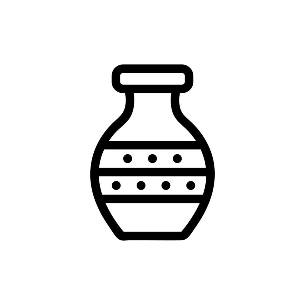 Vektorsymbol für dekorative Vase. isolierte kontursymbolillustration vektor