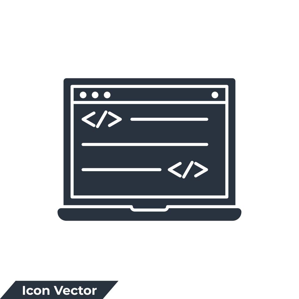 webbutveckling och webbplats konfiguration ikon logotyp vektorillustration. kodande symbol mall för grafik och webbdesign samling vektor