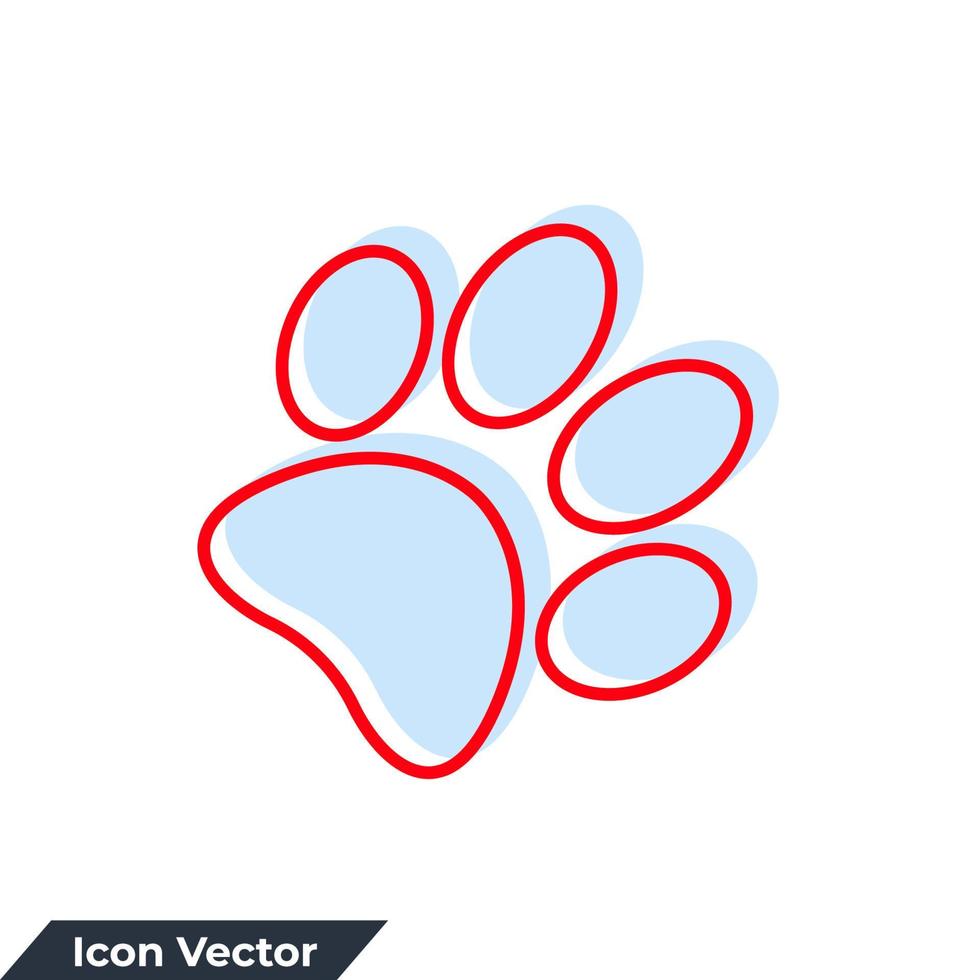 zoologi ikon logotyp vektor illustration. paw print symbol mall för grafik och webbdesign samling