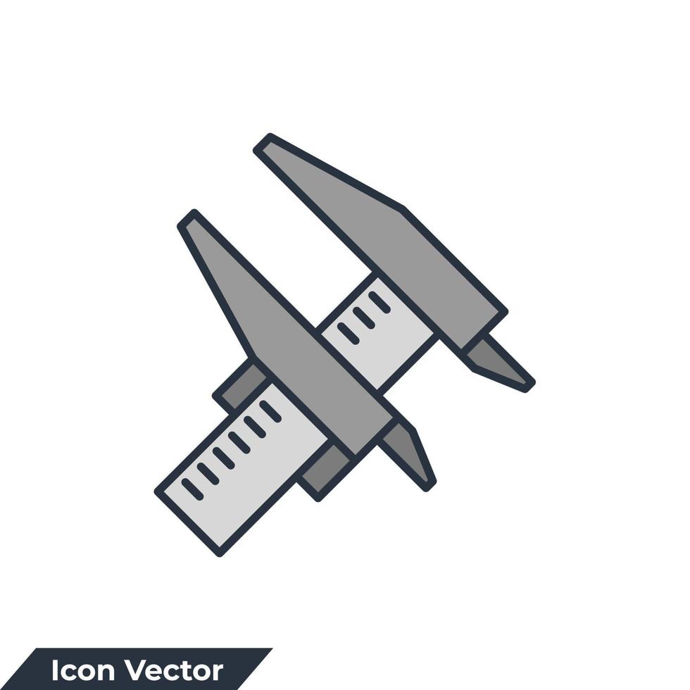 Metrologie-Symbol-Logo-Vektor-Illustration. Bremssattel-Symbolvorlage für Grafik- und Webdesign-Sammlung vektor
