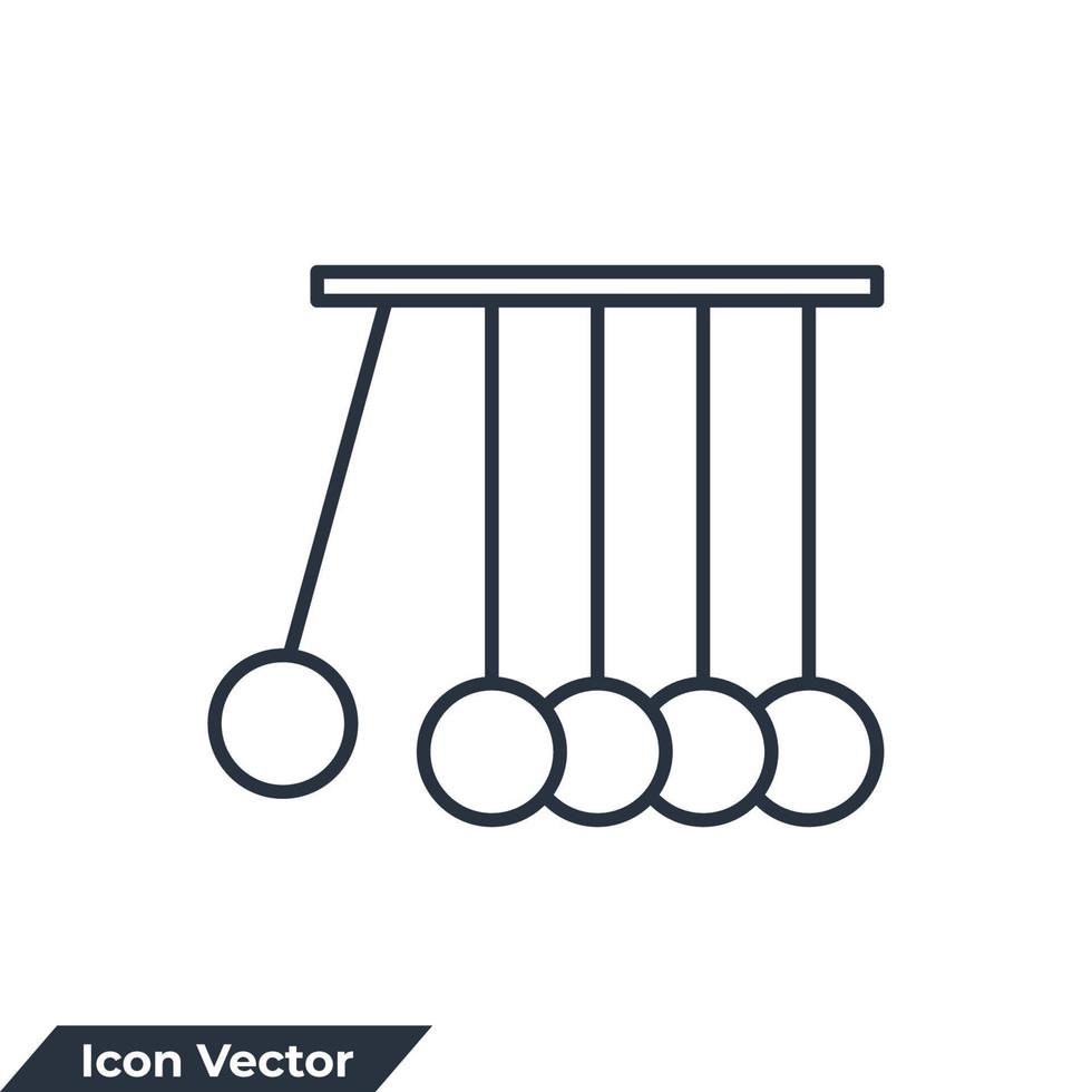 Newton-Wiege, Pendel-Symbol-Logo-Vektor-Illustration. Kinetik-Symbolvorlage für Grafik- und Webdesign-Sammlung vektor