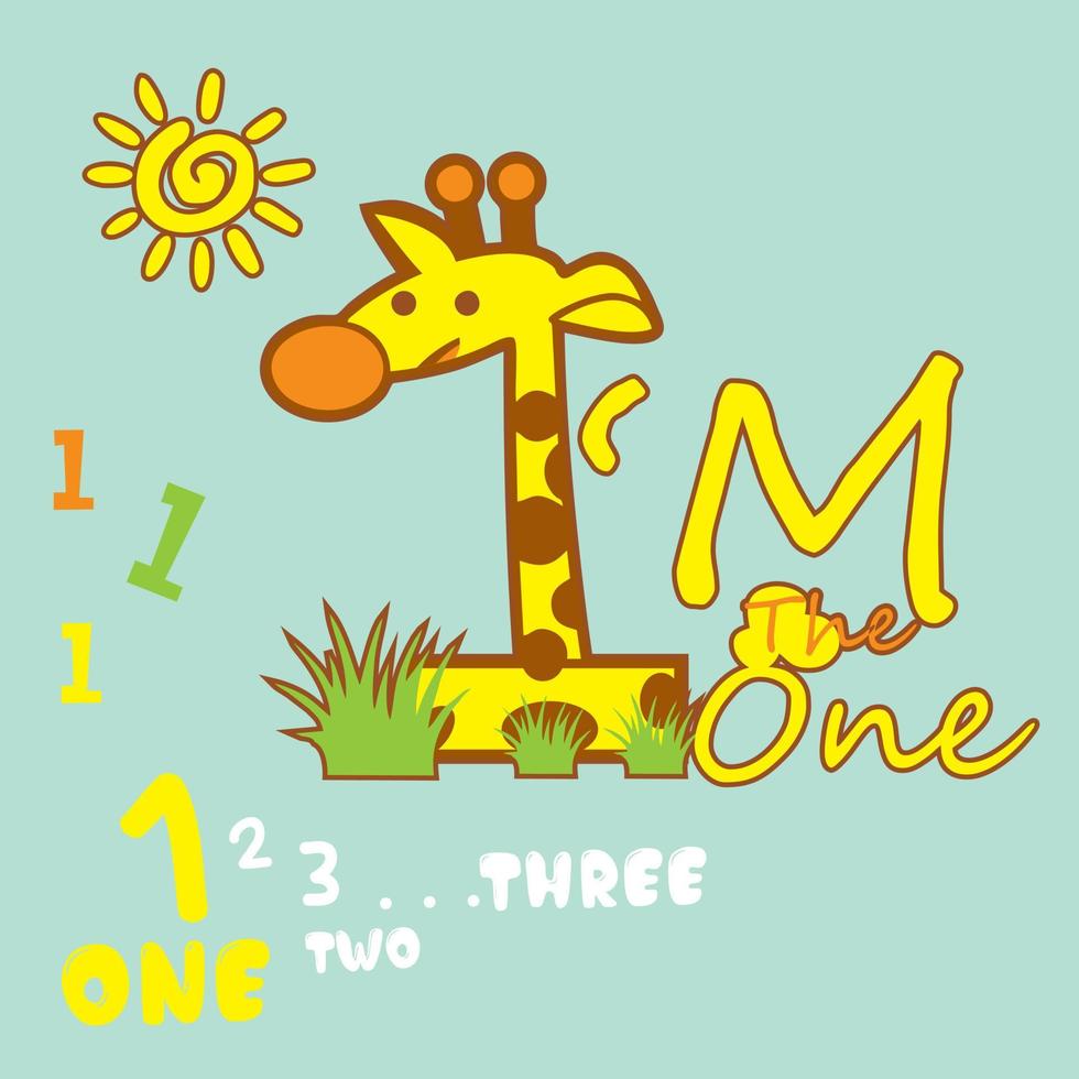 giraff alfabetet formgivningsmall vektor