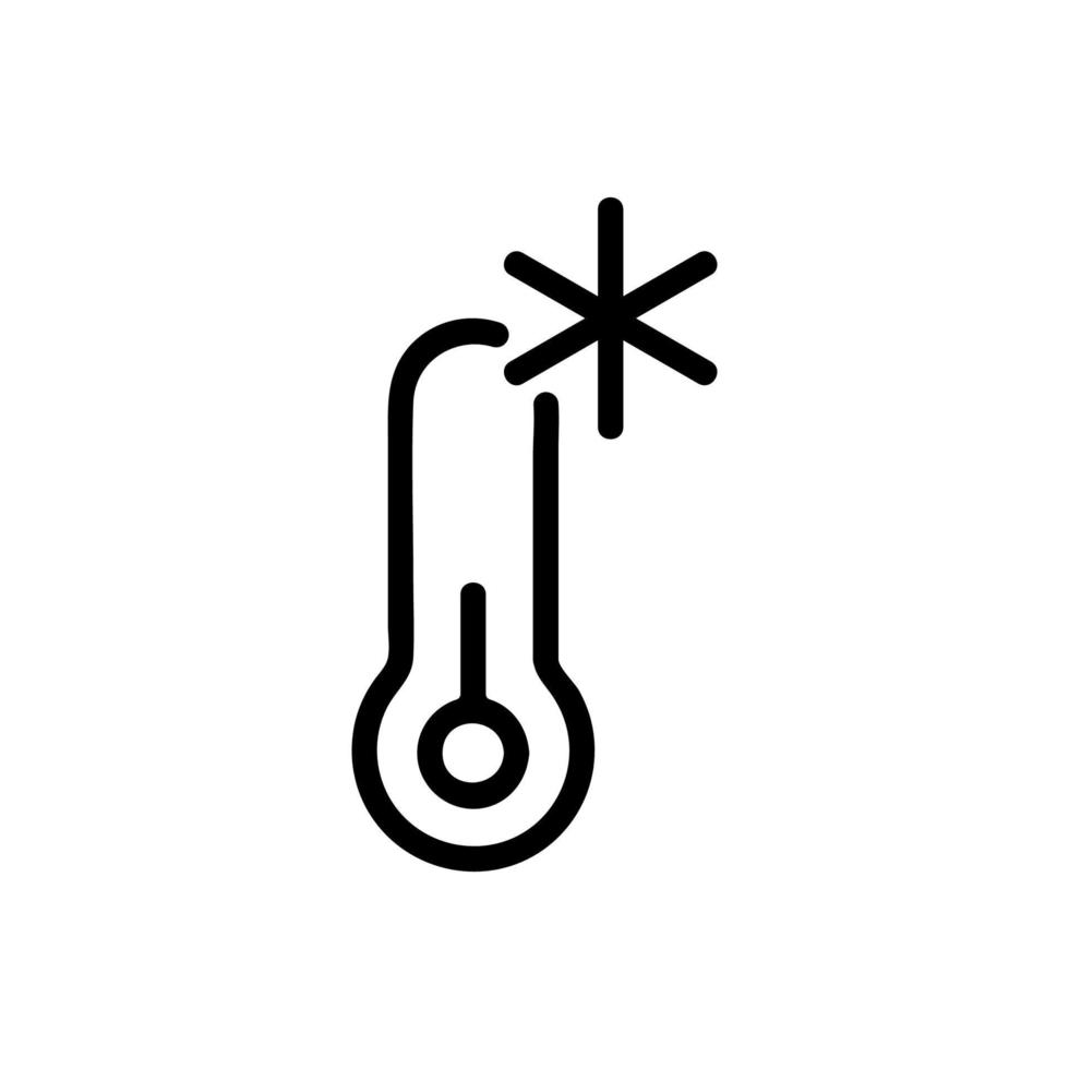 minska temperaturen på ikonvektorn. isolerade kontur symbol illustration vektor