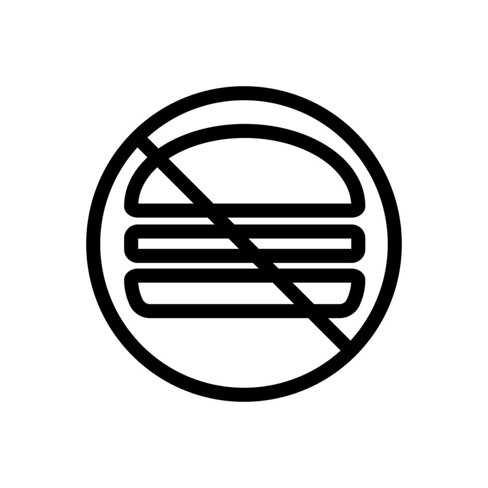 förbjuda hamburgerikonen vektor. isolerade kontur symbol illustration vektor