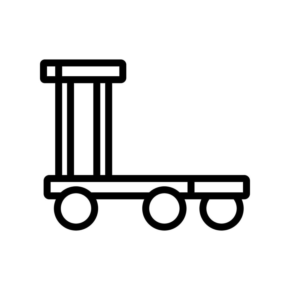 Gesamtplattform Rad Trolley Symbol Vektor Umriss Illustration