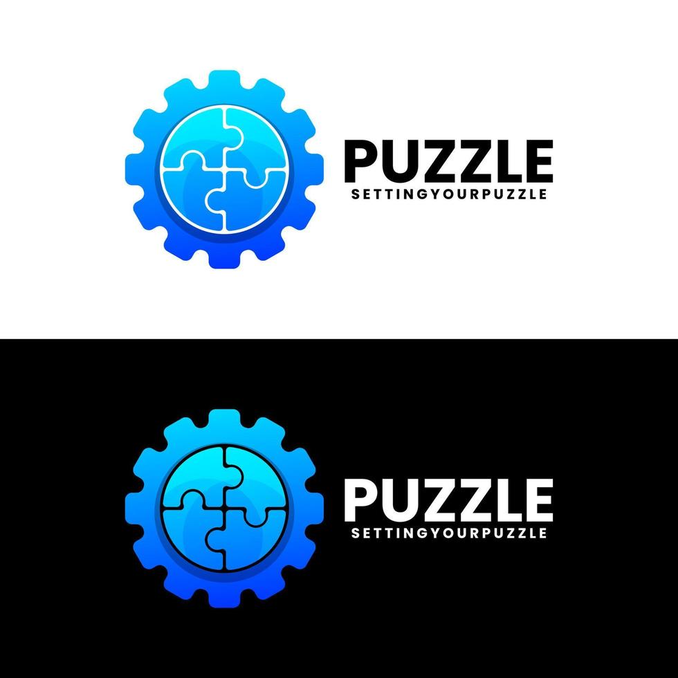 Puzzle- und Farbverlauf-Logo-Design vektor