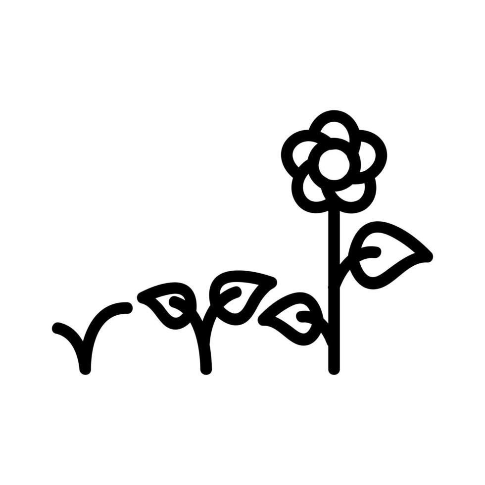 Blumenbeet Symbol Vektor Umriss Illustration