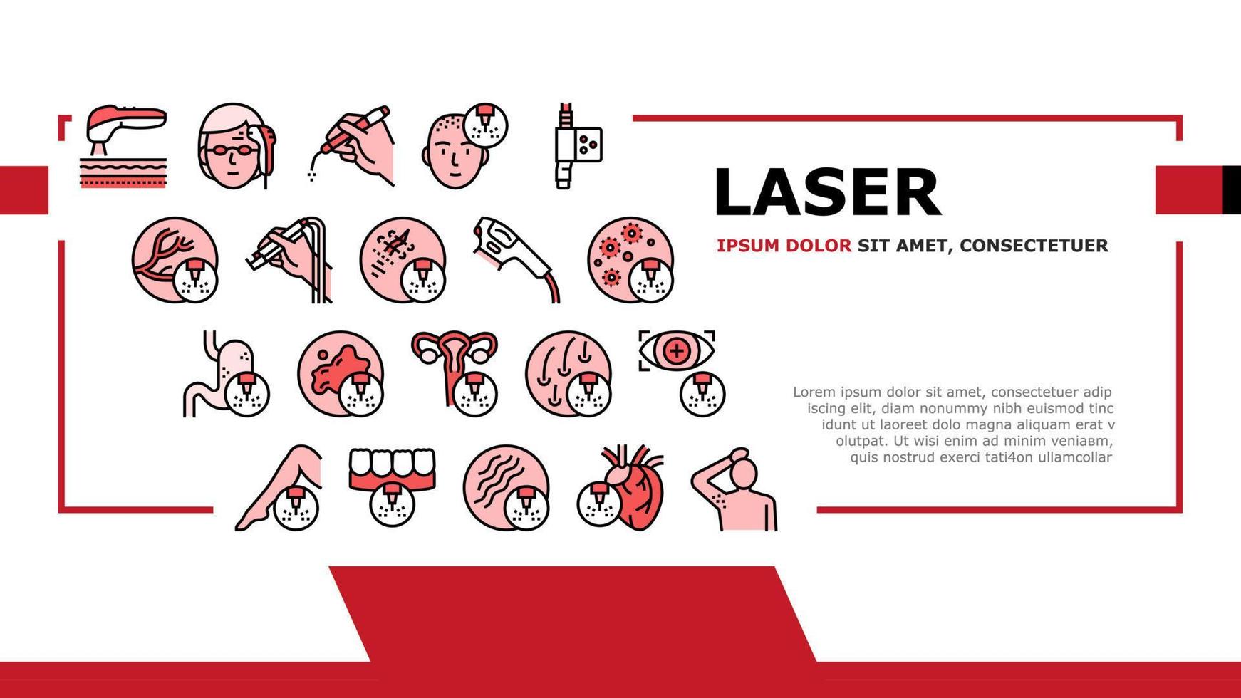 laser terapi tjänst landning header vektor