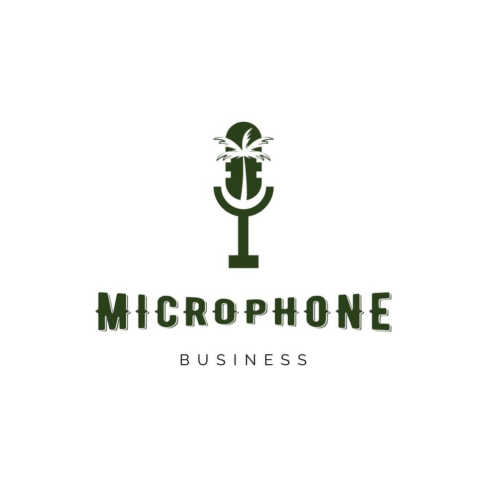 Kokosnussbaum-Mikrofon-Symbol-Logo-Design-Inspiration vektor