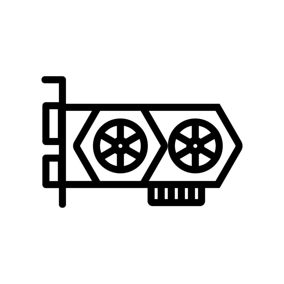 Mining-Videokarte-Symbol Vektor-Umriss-Illustration vektor