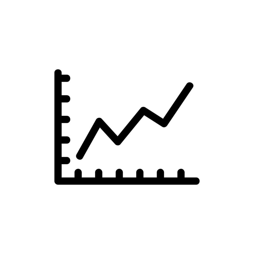 diagram över tillväxt och fall av ikonen vektor. isolerade kontur symbol illustration vektor