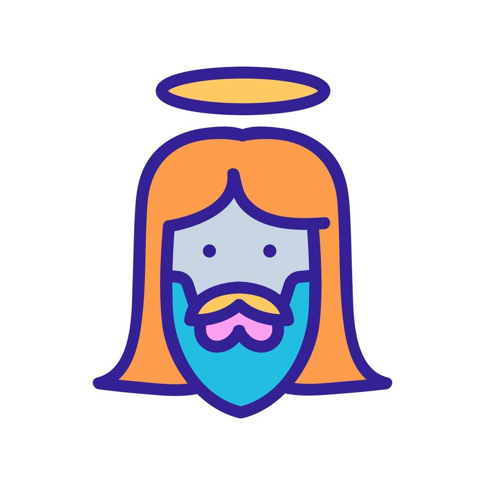 heiliger jesus mit halo auf dem kopf symbol vektor umriss illustration