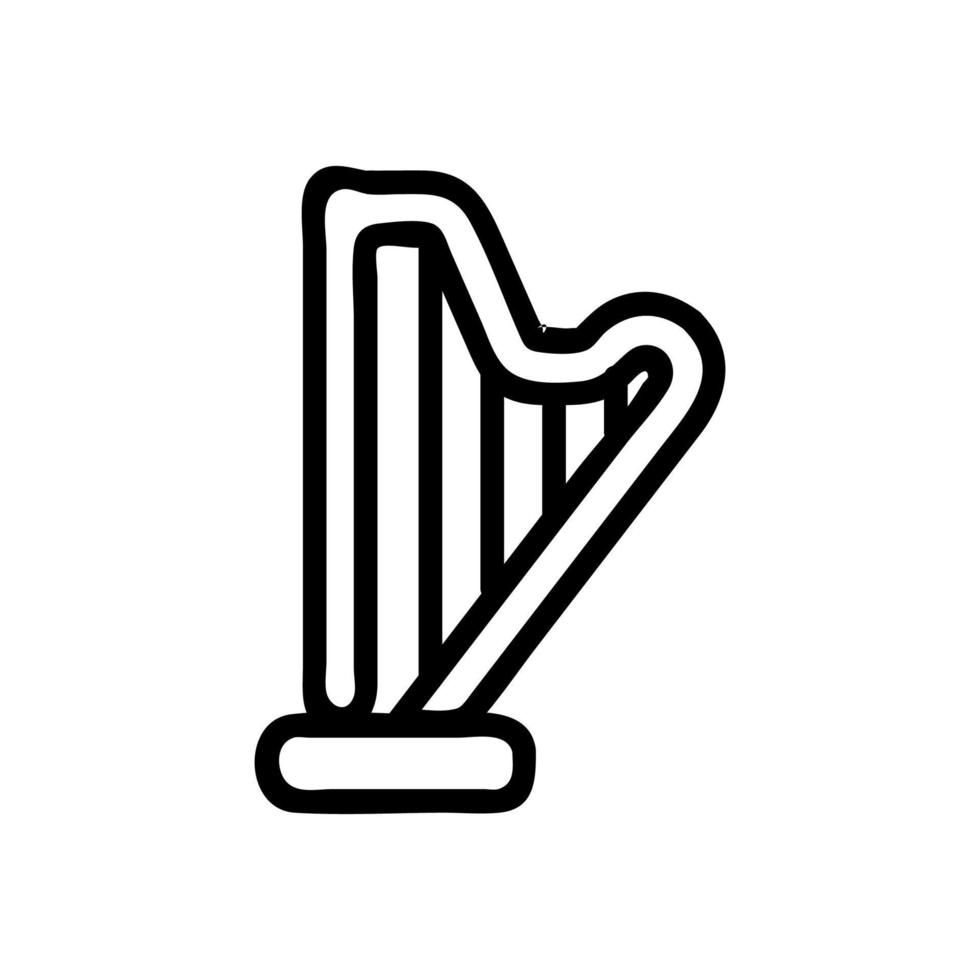 Symbolvektor für Harfe. isolierte kontursymbolillustration vektor