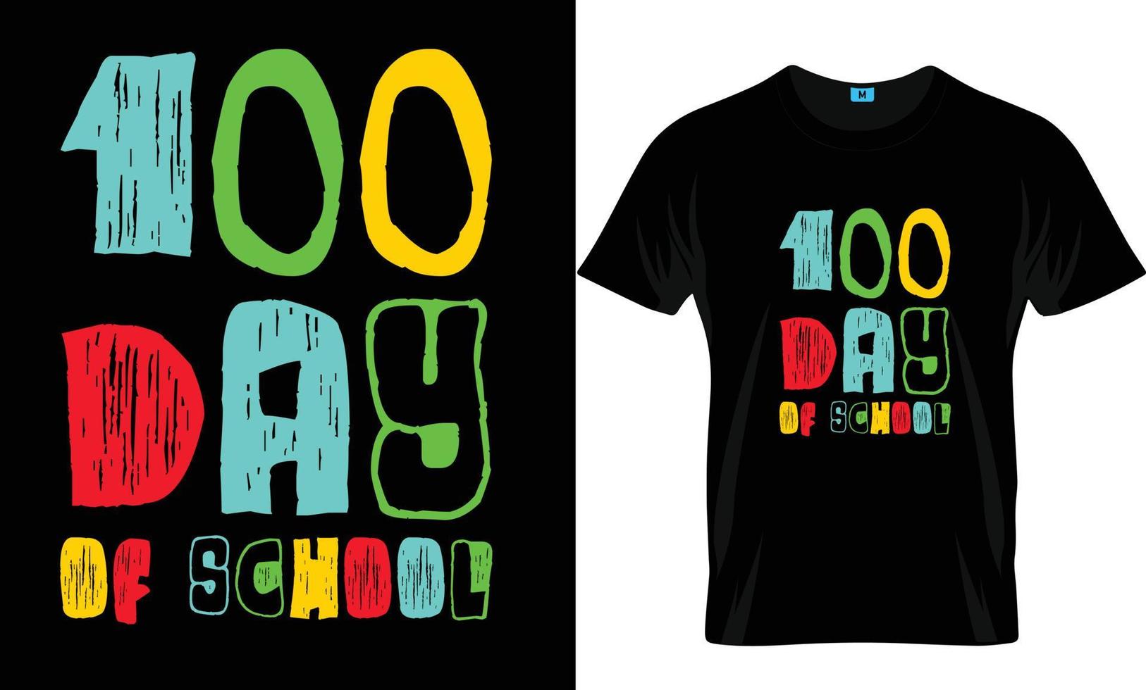 100 Tage Schul-T-Shirt-Design vektor