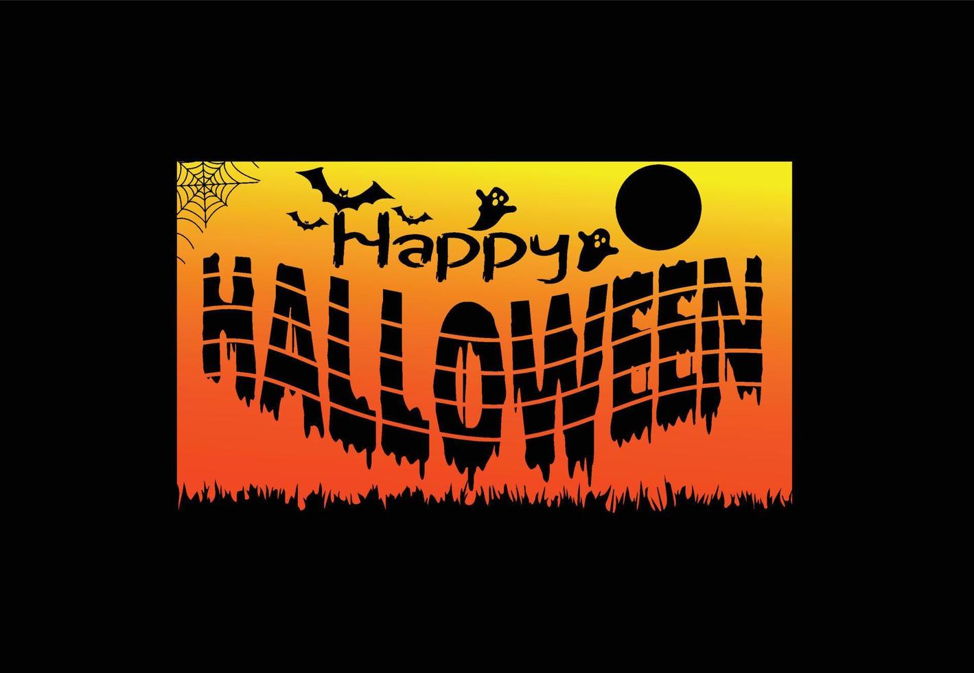 glad halloween logotyp, banner, t-shirt designmall vektor