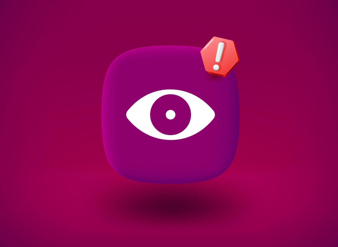 Augensymbol mit Stoppschild. 3D-Vektor-Illustration vektor
