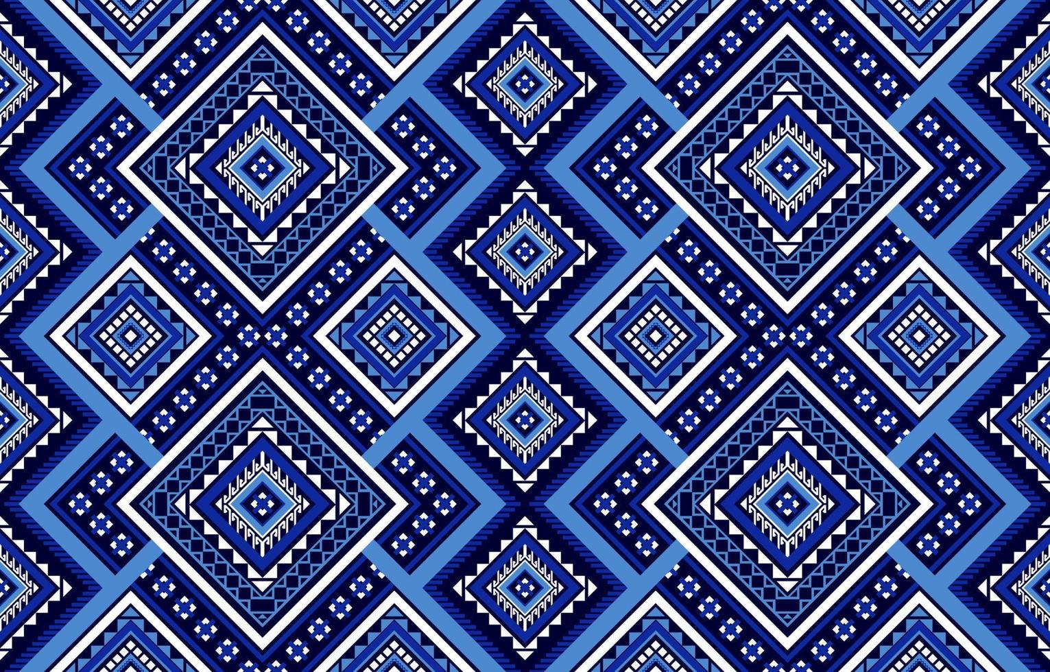 geometrisches ethnisches nahtloses Muster. traditioneller Stammesstil. Dekorationen blau. design für hintergrund, illustration, textur, stoff, tapete, kleidung, teppich, batik, stickerei vektor