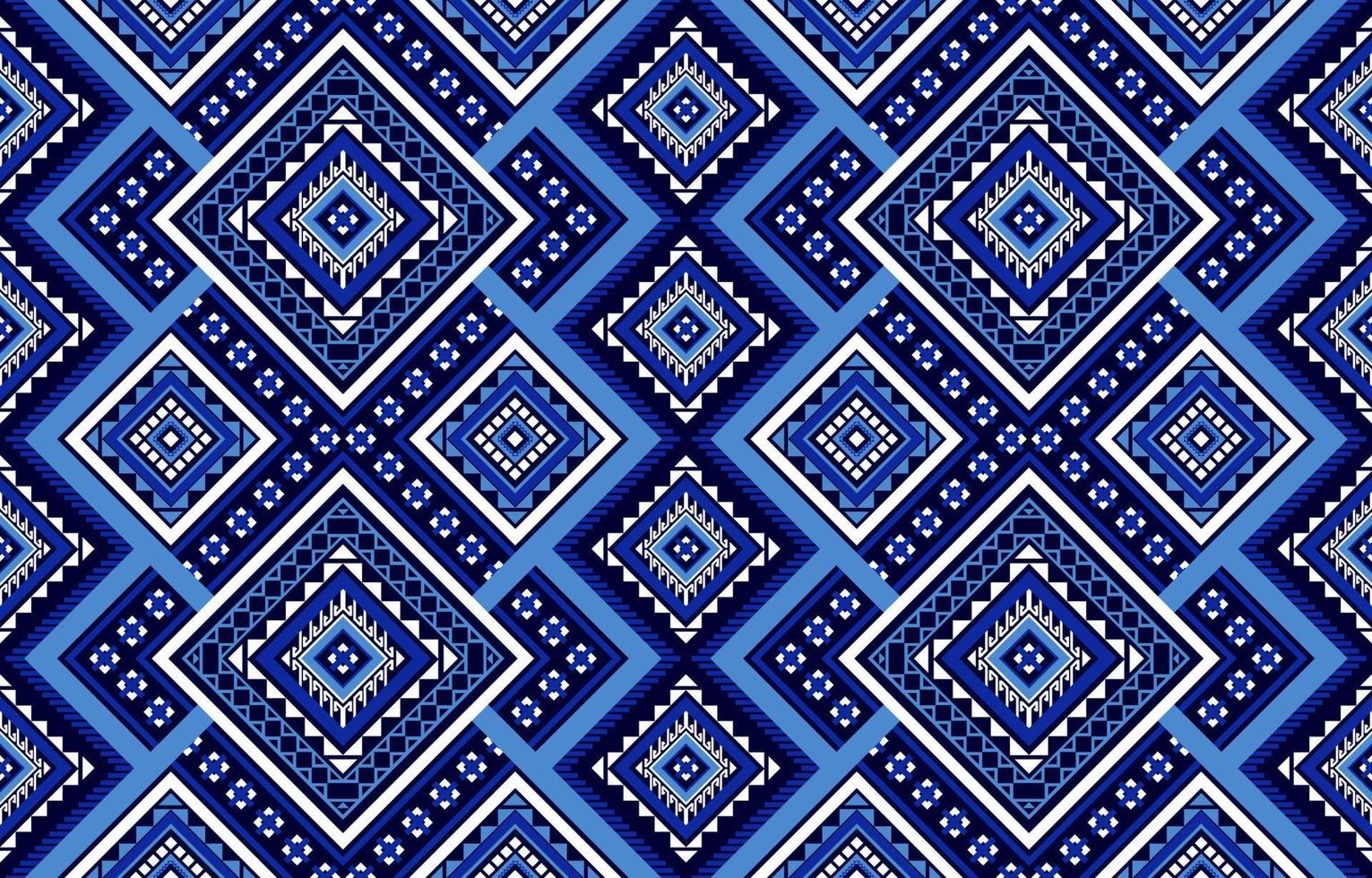 geometriska etniska sömlösa mönster. traditionell tribal stil. dekorationer blå. design för bakgrund, illustration, textur, tyg, tapeter, kläder, matta, batik, broderi vektor