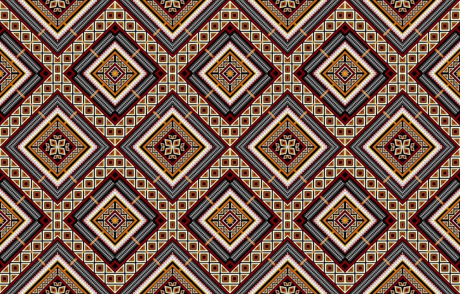 geometrisches ethnisches nahtloses Muster. traditioneller Stammesstil. Blumendekoration. Design für Hintergrund, Textur, Stoff, Tapete, Kleidung, Teppich, Batik, Stickerei vektor