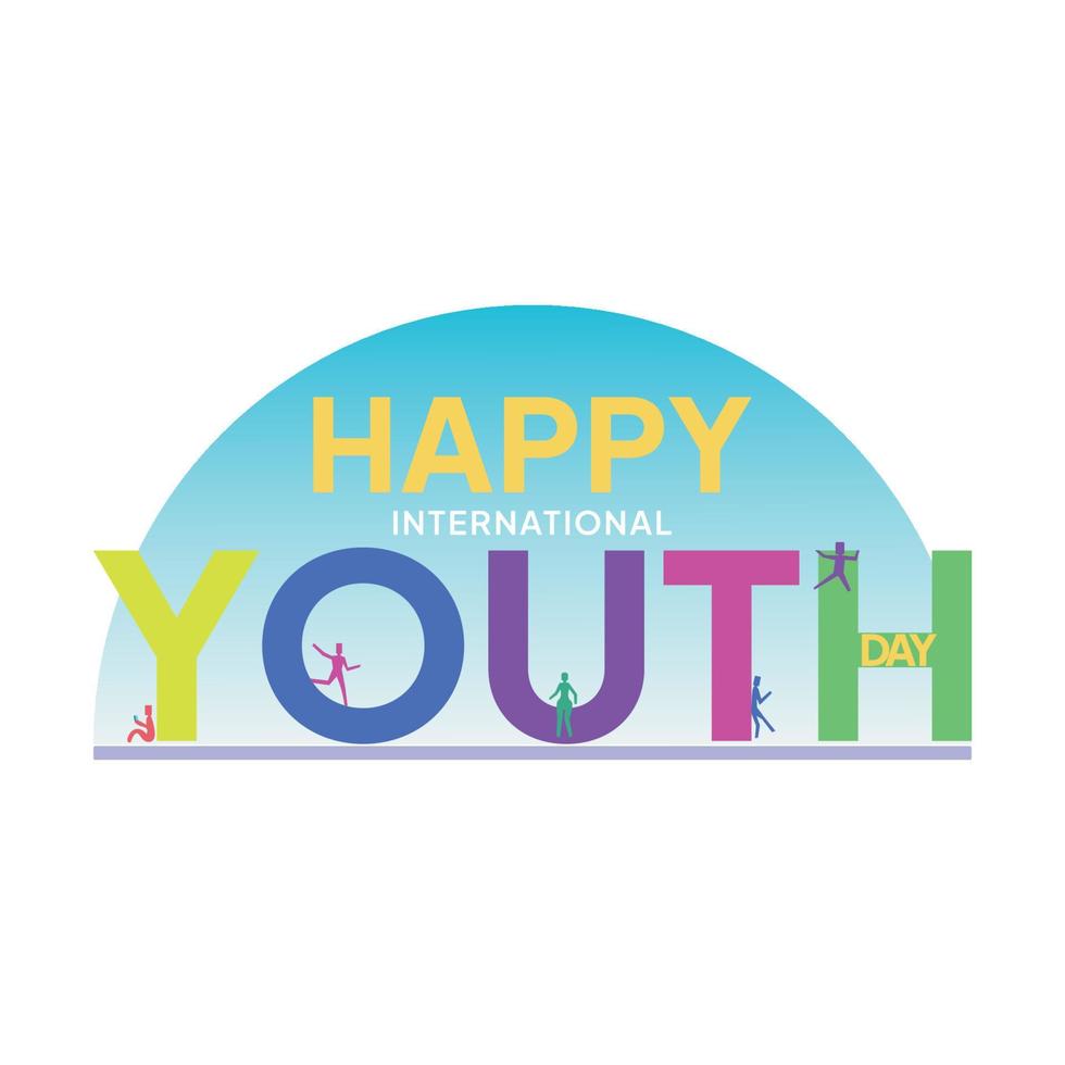 Happy International Youth Day Celebration Banner, Hintergrund, Karte, Vektorillustration vektor