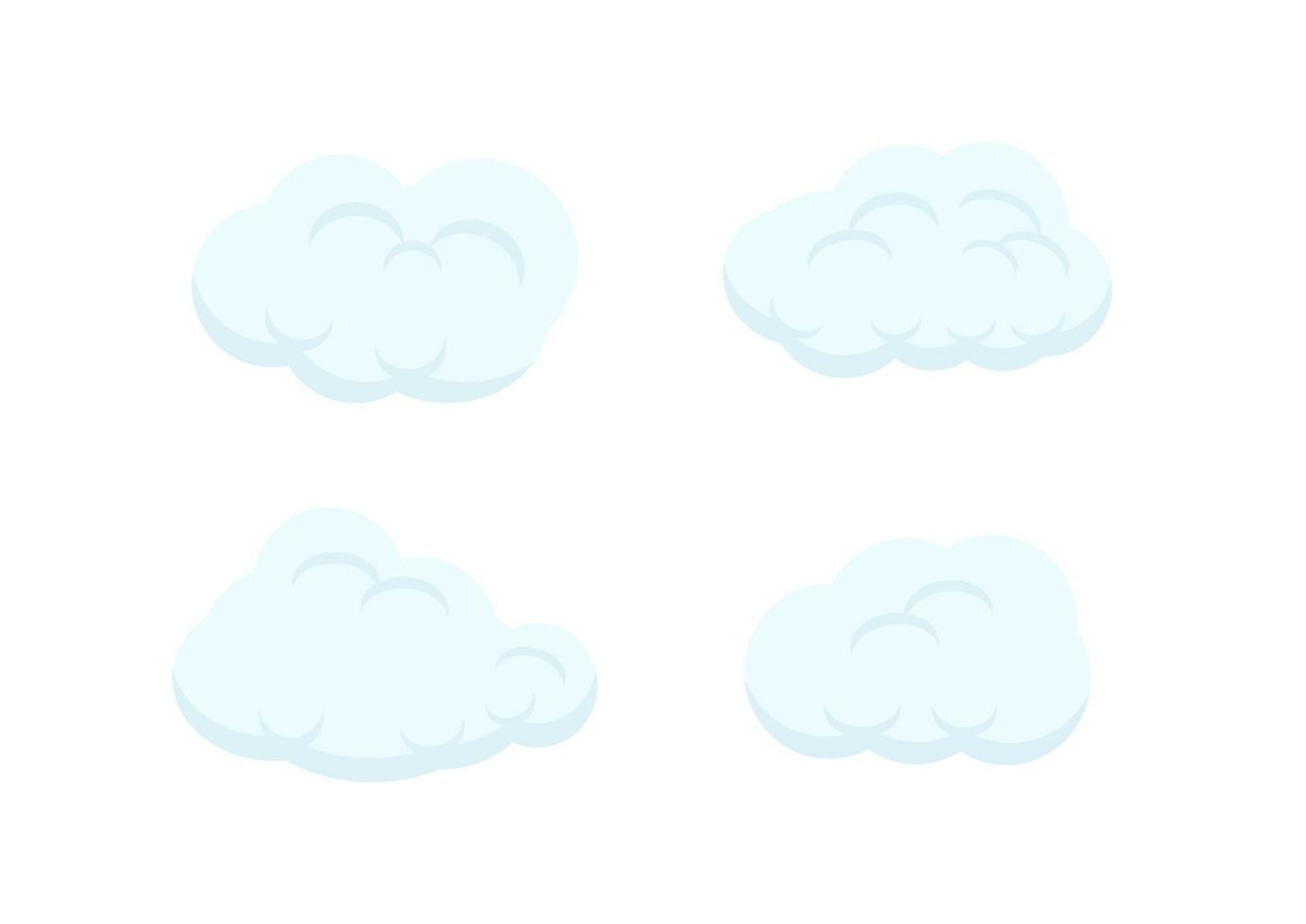 samling av tecknade bubbla moln vektor på vit bakgrund