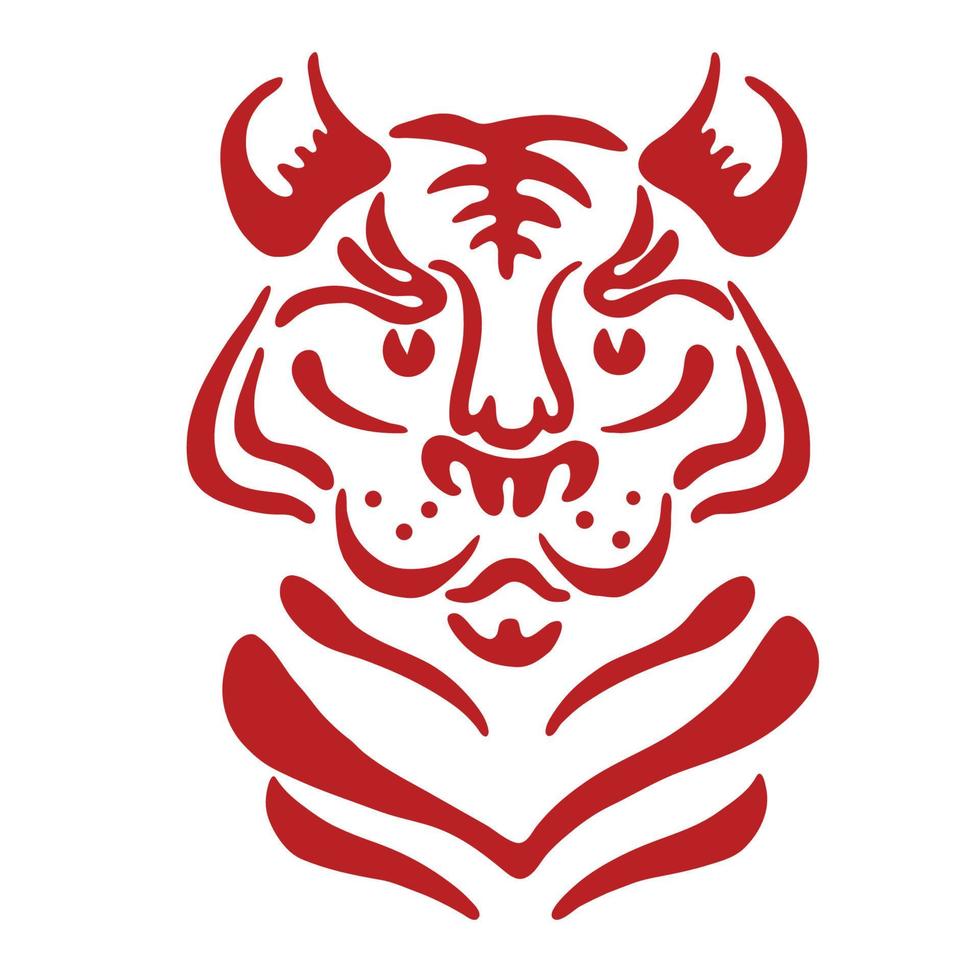 vektor illustration av den röda tigern. kinesiska nyåret av tigern.