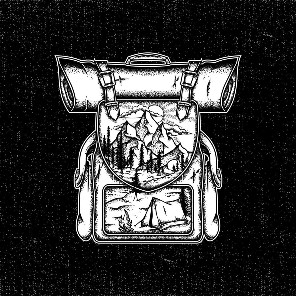 Abenteurer-Rucksack-Vektor-Illustration vektor