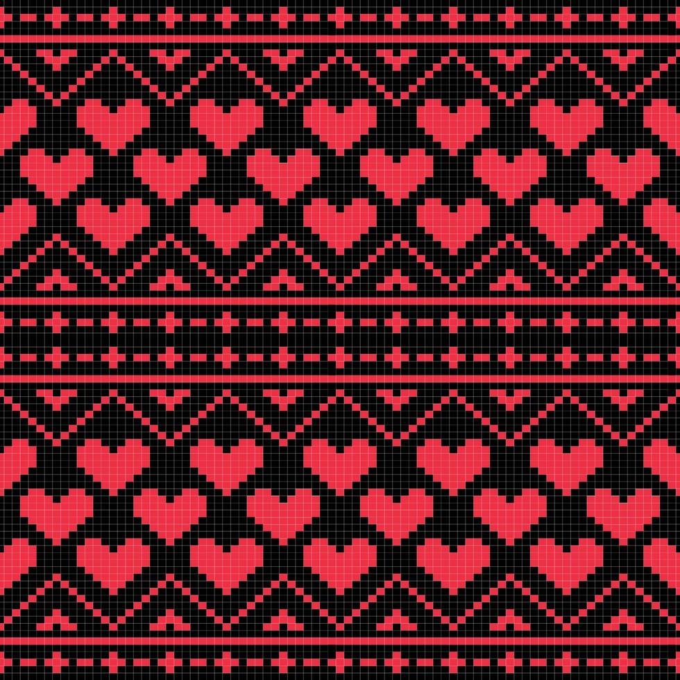 abstrakte geometrische rote Herzform Hintergrund nahtlose Muster. vektor