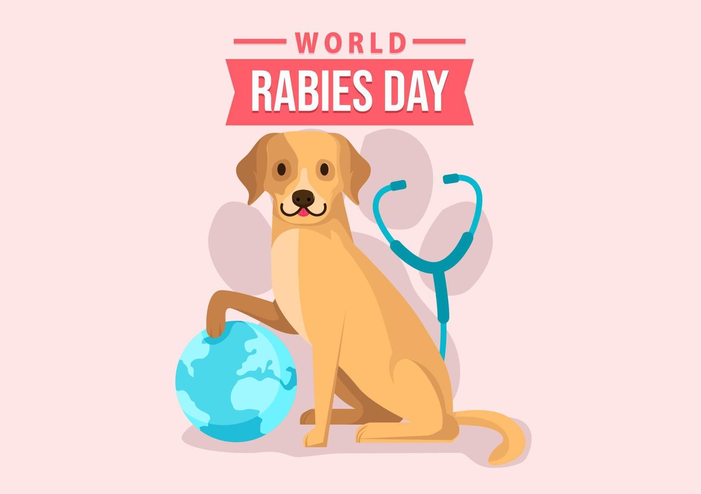 världen rabies dag vektor illustration banner. observeras varje år den 28 september över hela världen. vektor eps 10