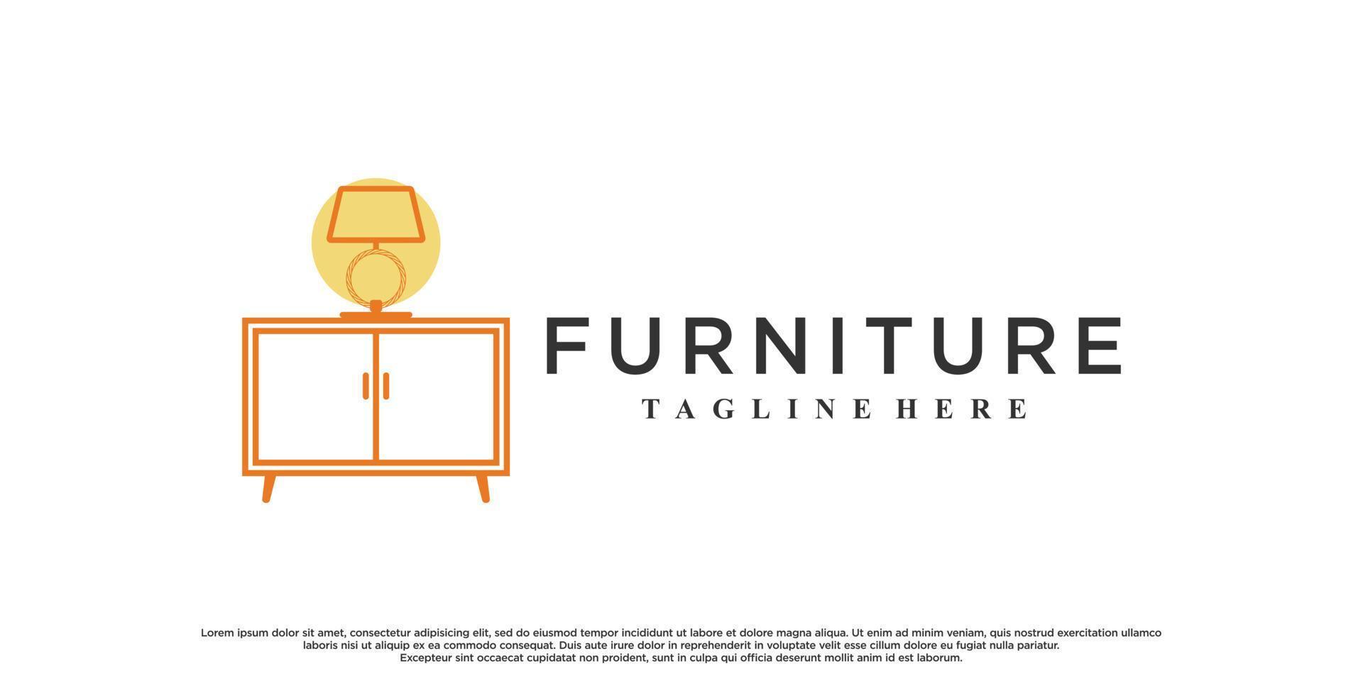 minimalistisches Möbel-Logo-Design mit Stil und kreativem Konzept Premium-Vektor vektor