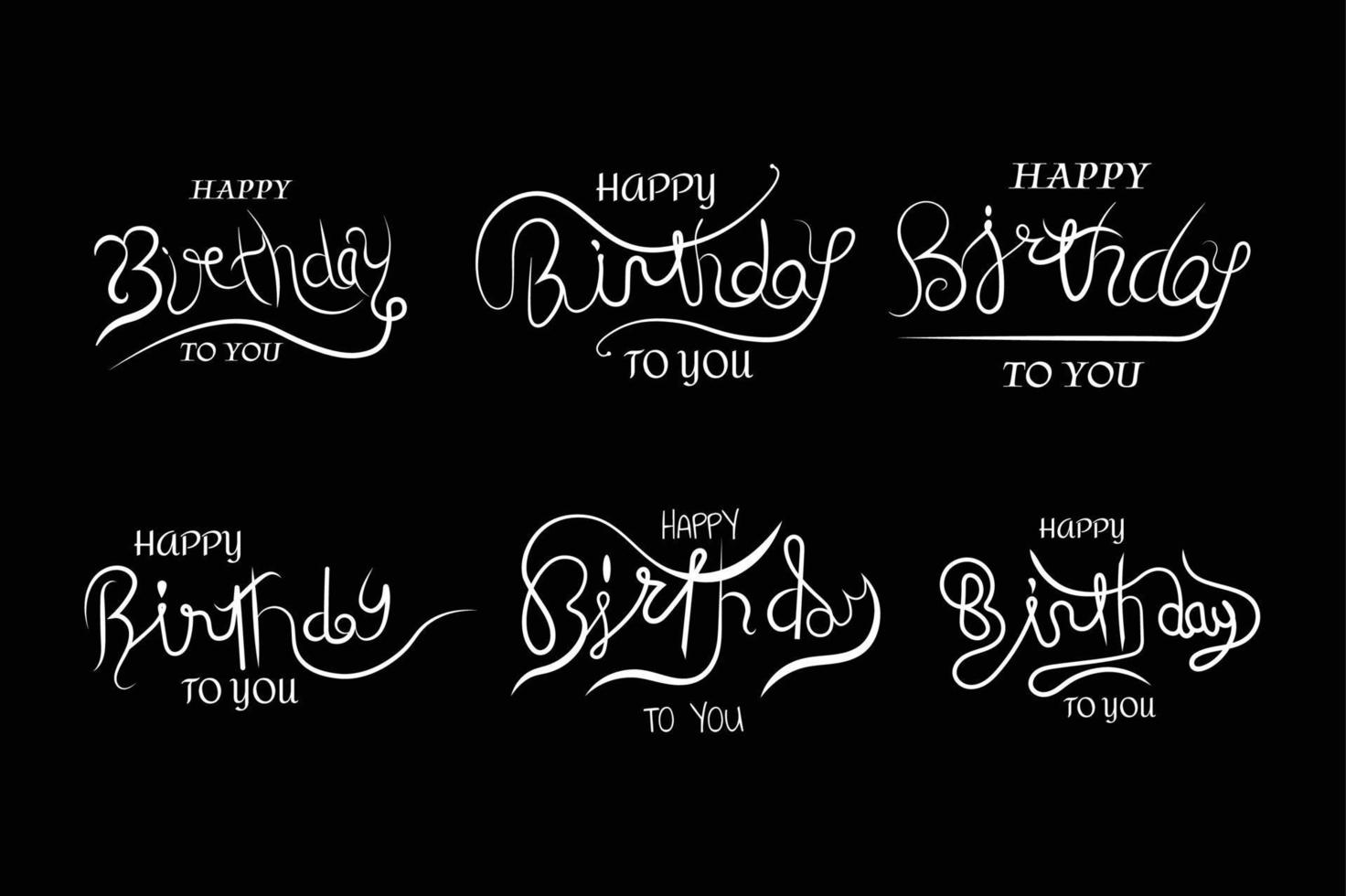Geburtstags-Kalligrafie-Designpaket vektor