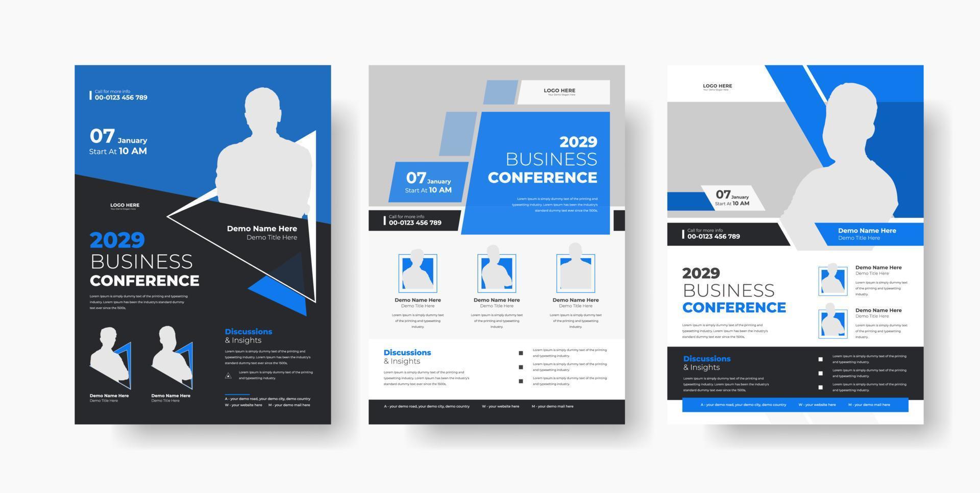 Business-Konferenz-Flyer-Template-Design vektor