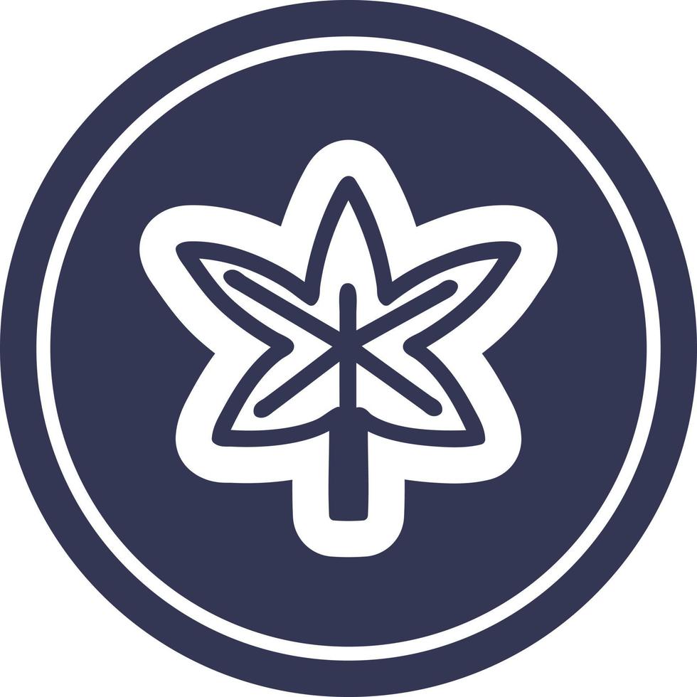Kreisförmiges Symbol für Marihuana-Blätter vektor