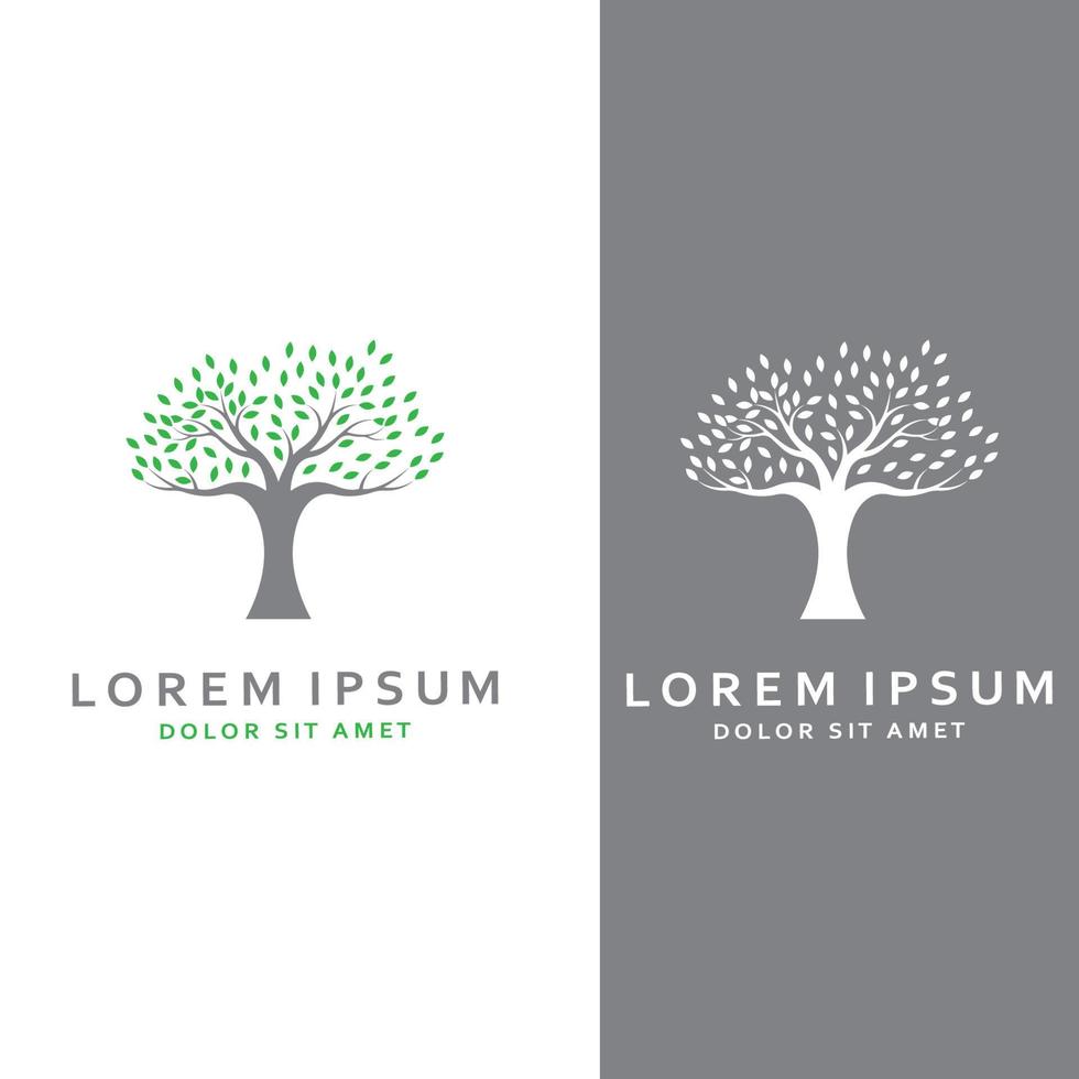 levande träd logotyp design, med hjälp av en vektor illustration mall koncept.