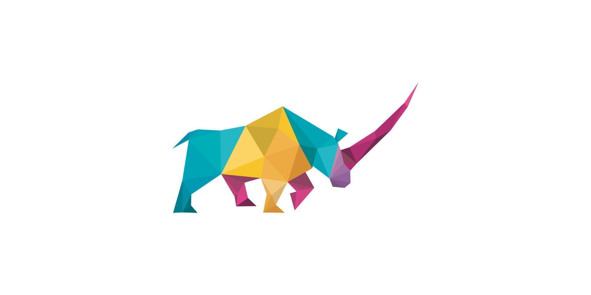 polygonaler Nashorn-Logo-Designvektor vektor