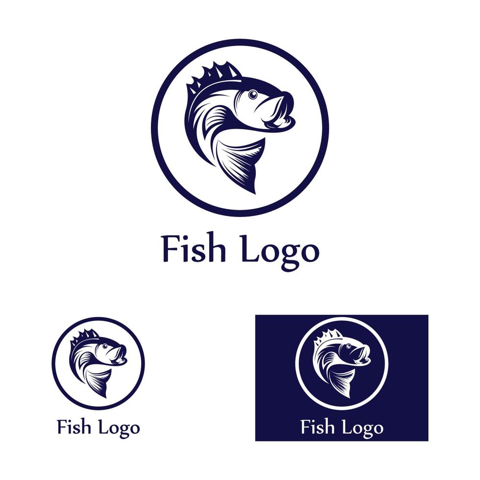 Fisch abstrakte Icon-Design-Logo-Vorlage, kreatives Vektorsymbol des Angelvereins oder Online-Shop. vektor